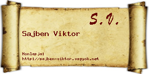 Sajben Viktor névjegykártya
